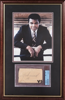 Muhammad Ali Signed Cut With Photo In 13x20 Framed Display (JSA) 